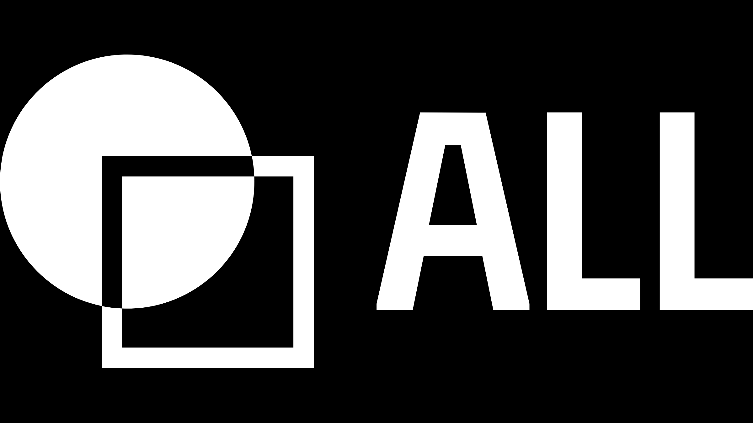 ALL token logo lockup, white on black